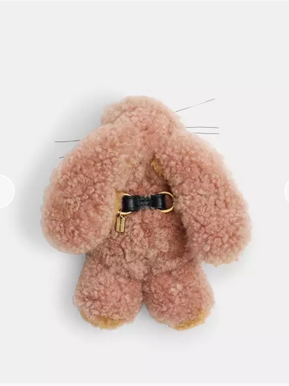 COACH Women's Floppy Bunny Shearling Shoe Charm - Pink NWT NIB - Picture 10 of 11